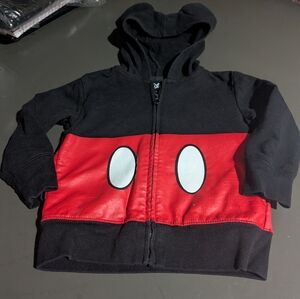 Disney Size 3T Mickey Mouse Zipup Jacket With Mouse Hood *Well Worn*